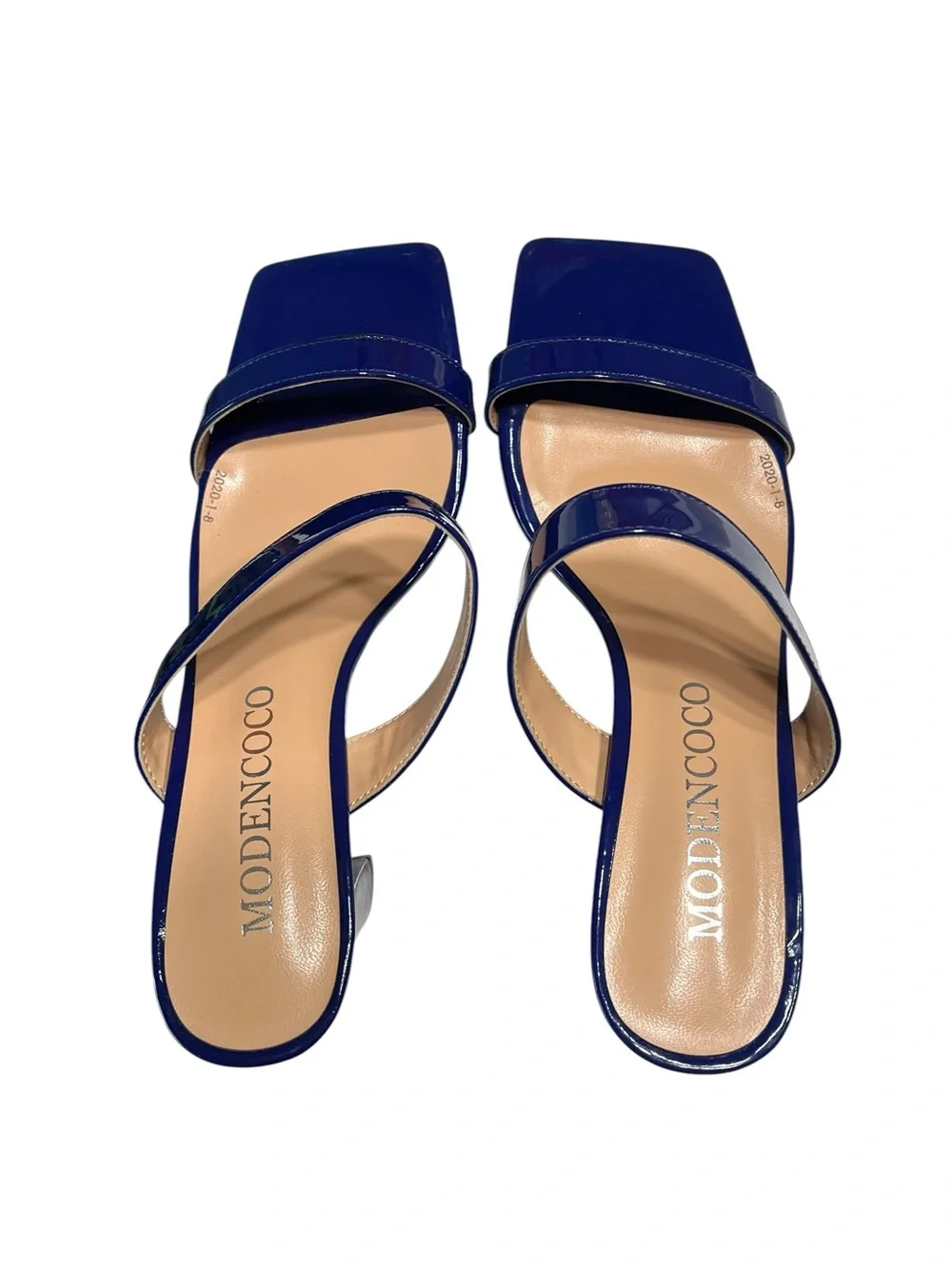 Modencoco Blue 2 Strap Block Heel Sandal - Size 7.5